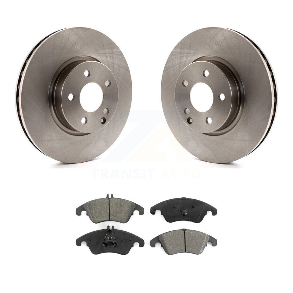 Front Disc Brake Rotors And Semi-Metallic Pads Kit For Mercedes-Benz E350 C300 C350 E400 E250 SLC300 K8S-100596 by Transit Auto