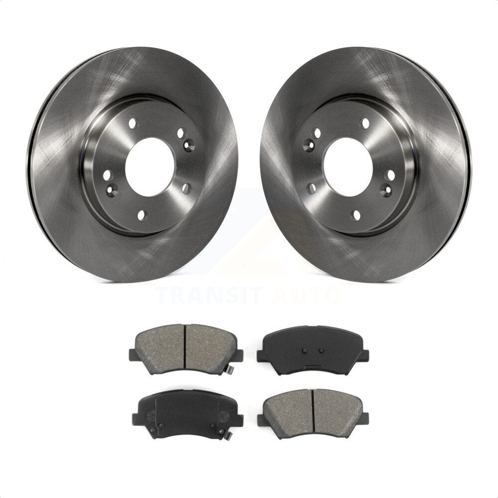 Front Disc Brake Rotors And Semi-Metallic Pads Kit For Hyundai Elantra Kia Forte Veloster GT Forte5 Coupe Koup K8S-100605 by Transit Auto