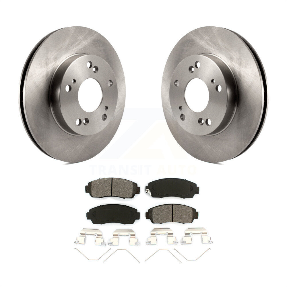 Front Disc Brake Rotors And Semi-Metallic Pads Kit For 2015 Honda Civic LX SE with Manual transmission K8S-100617 by Transit Auto