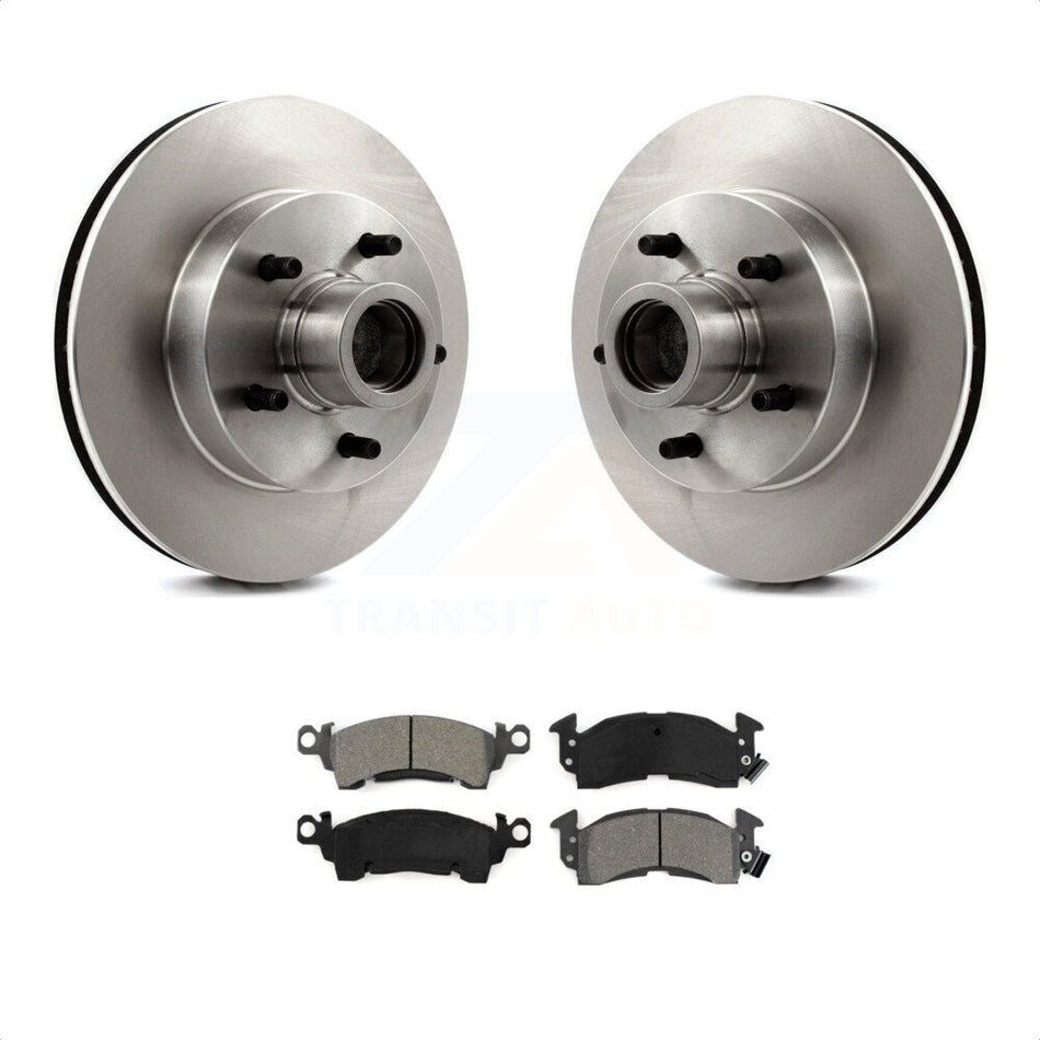 Front Brake Rotors & Semi-Metallic Pad Kit For Chevrolet C10 G20 GMC Cadillac C1500 G2500 Fleetwood R10 Brougham K5 Blazer R1500 Suburban G10 DeVille G1500 Commercial Chassis K8S-100677 by Transit Auto