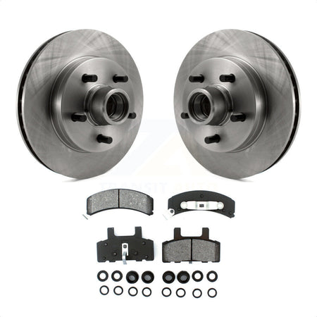 Front Disc Brake Rotors Hub Assembly And Semi-Metallic Pads Kit For Chevrolet C1500 GMC Tahoe Suburban Yukon Express 1500 Savana K8S-100682 by Transit Auto