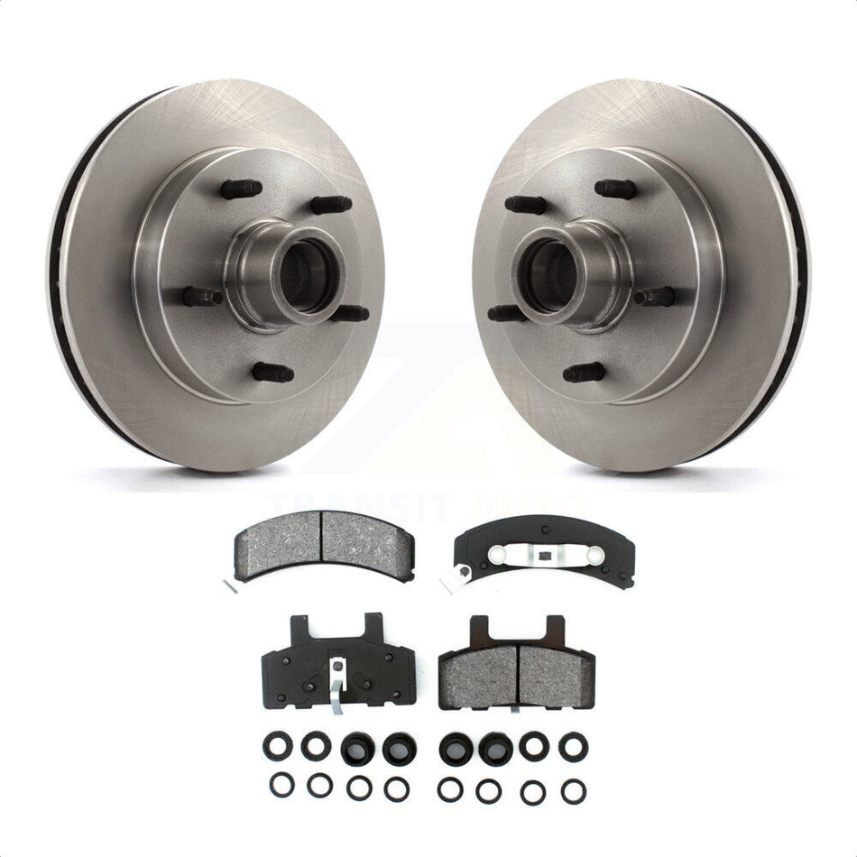 Front Disc Brake Rotors Hub Assembly And Semi-Metallic Pads Kit For 1994-1999 Dodge Ram 1500 RWD K8S-100739 by Transit Auto