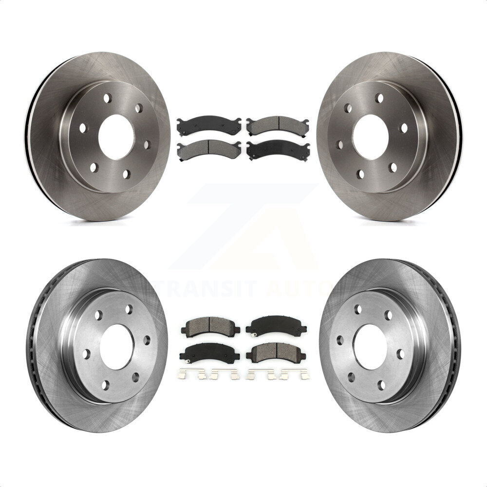 Front Rear Disc Brake Rotors And Semi-Metallic Pads Kit For 2006 Chevrolet Express 2500 GAS engine With 6 Lug Wheels K8S-100758 by Transit Auto