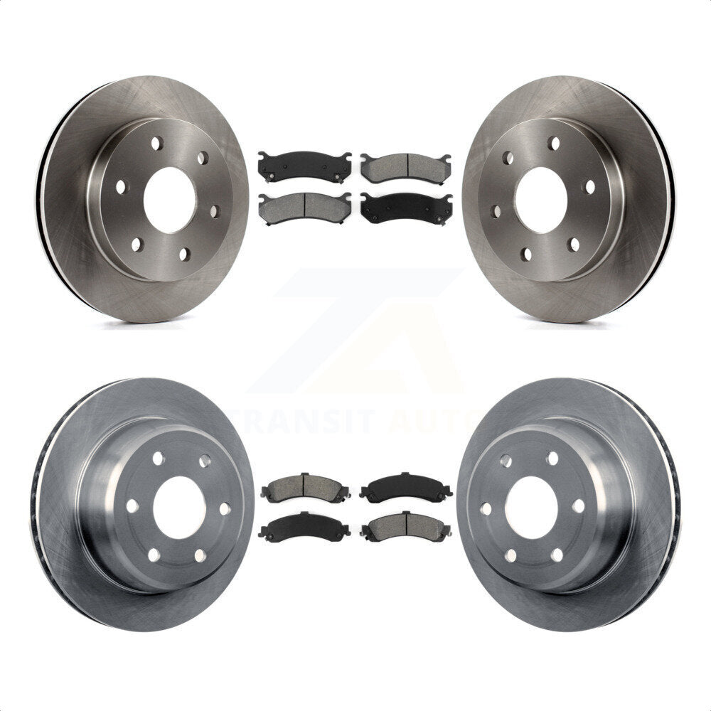 Front Rear Disc Brake Rotors And Semi-Metallic Pads Kit For Chevrolet Silverado 1500 GMC Tahoe Sierra Suburban Yukon Avalanche XL Cadillac Escalade ESV EXT K8S-100764 by Transit Auto