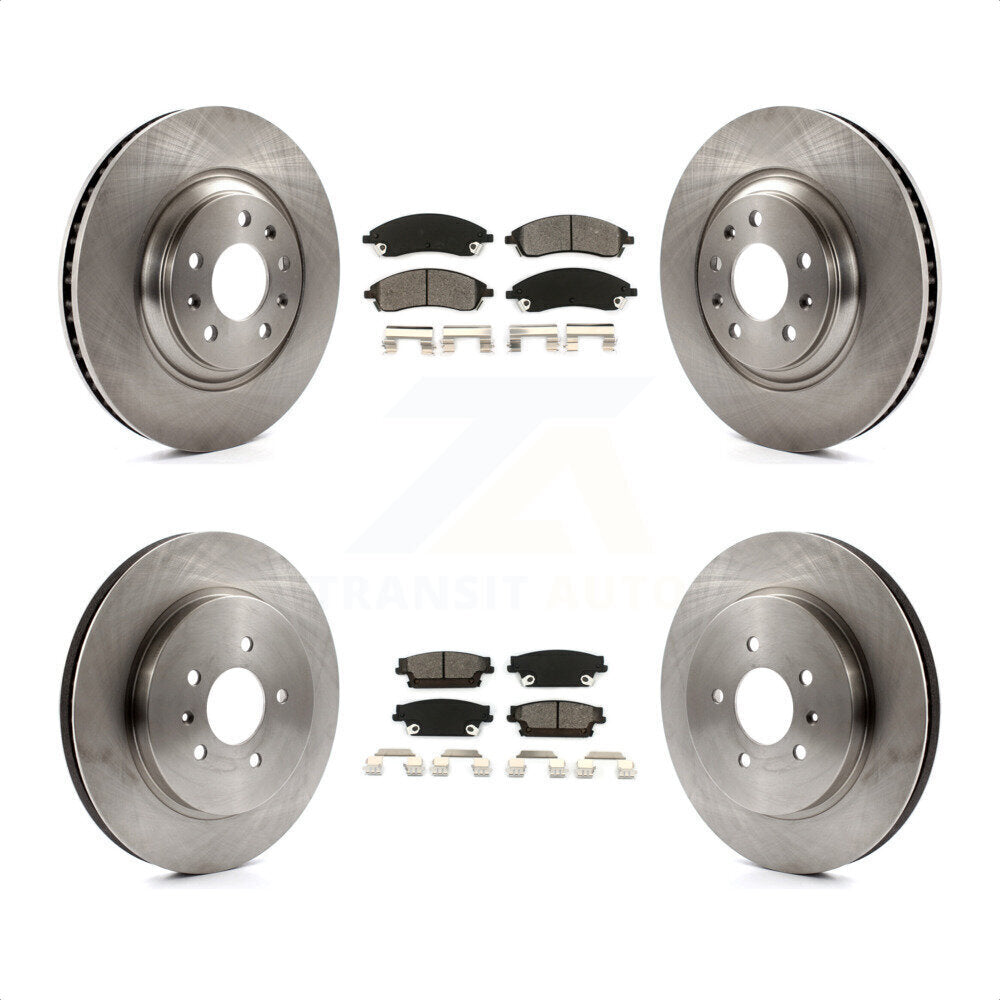 Front Rear Disc Brake Rotors And Semi-Metallic Pads Kit For 2006-2007 Cadillac CTS Base With Sport Suspension 323mm Diameter Rotor K8S-100797 by Transit Auto