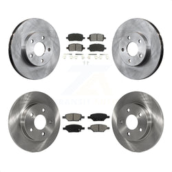 Front Rear Disc Brake Rotors And Semi-Metallic Pads Kit For 2007-2010 Pontiac G5 With Drum Brakes 5 Lug Wheels K8S-100818