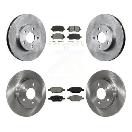 Front Rear Disc Brake Rotors And Semi-Metallic Pads Kit For 2007-2010 Pontiac G5 With Drum Brakes 5 Lug Wheels K8S-100818 by Transit Auto