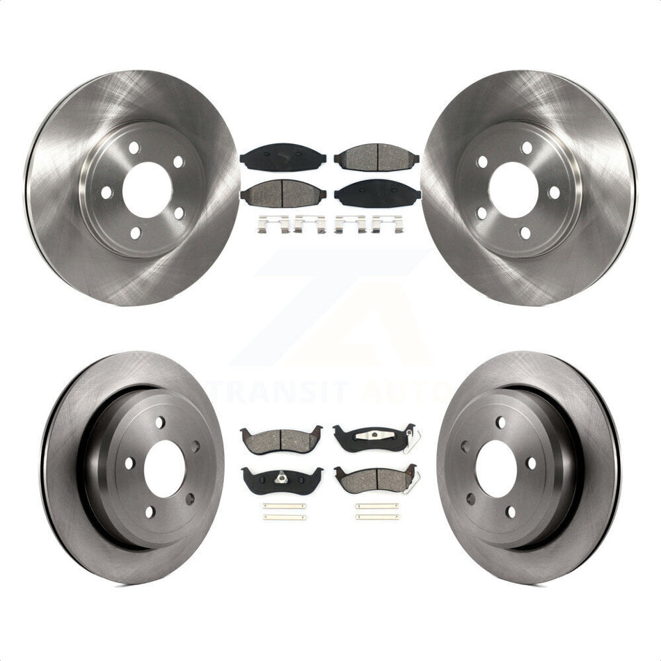 Front Rear Disc Brake Rotors And Semi-Metallic Pads Kit For Ford Crown Victoria Mercury Grand Marquis Marauder K8S-100888 by Transit Auto