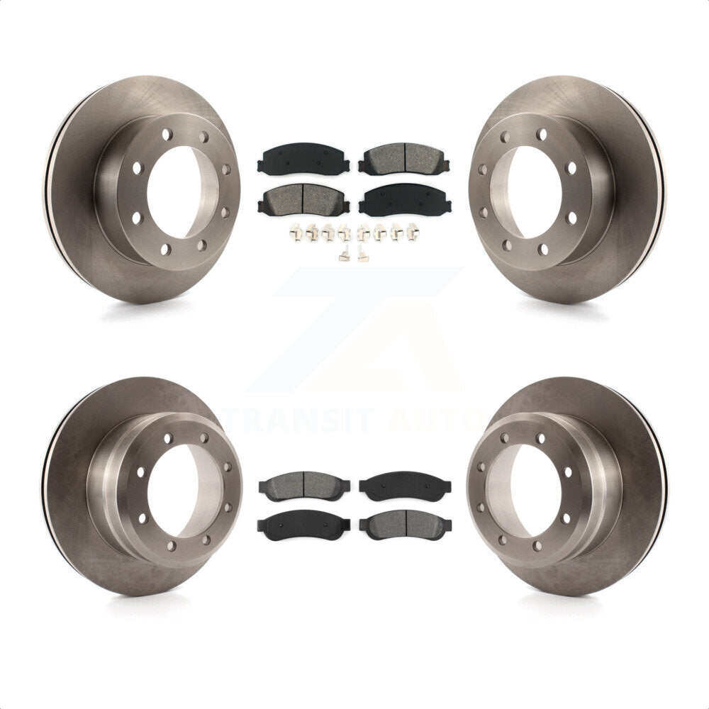 Front Rear Disc Brake Rotors And Semi-Metallic Pads Kit For 2011 Ford F-350 Super Duty 4WD With Dual Wheels K8S-100910 by Transit Auto