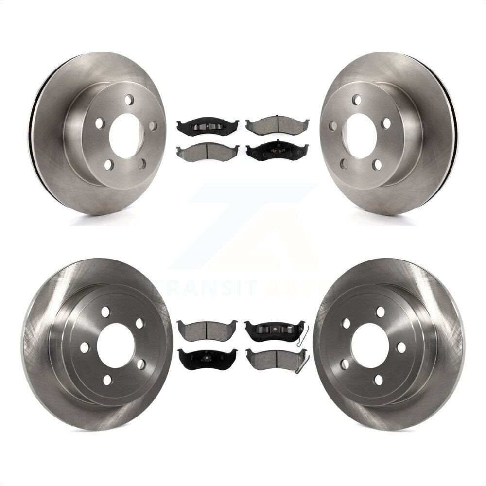 Front Rear Disc Brake Rotors And Semi-Metallic Pads Kit For Jeep Wrangler TJ rear brakes K8S-100967 by Transit Auto