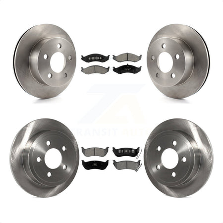 Front Rear Disc Brake Rotors And Semi-Metallic Pads Kit For Jeep Wrangler TJ rear brakes K8S-100967 by Transit Auto