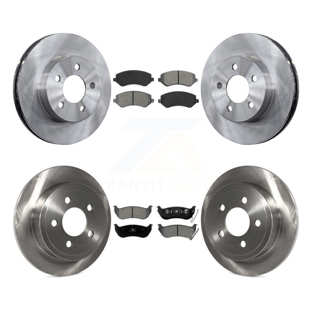 Front Rear Disc Brake Rotors And Semi-Metallic Pads Kit For 2003-2007 Jeep Liberty K8S-100970 by Transit Auto