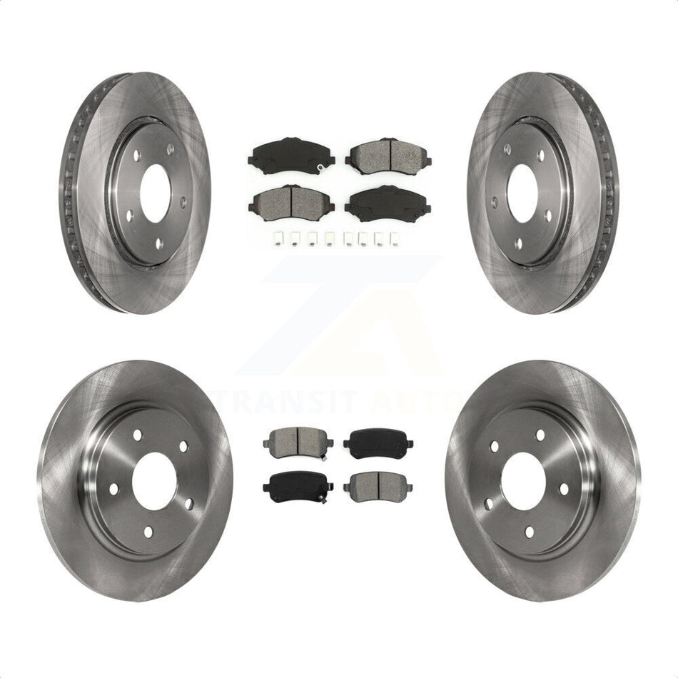 Front Rear Disc Brake Rotors And Semi-Metallic Pads Kit For Dodge Grand Caravan Chrysler Town & Country Journey Volkswagen Routan Ram C/V K8S-101004 by Transit Auto