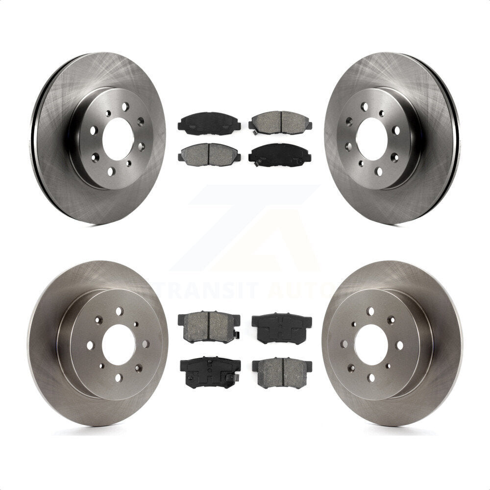 Front Rear Disc Brake Rotors And Semi-Metallic Pads Kit For Honda Civic Acura EL K8S-101027 by Transit Auto