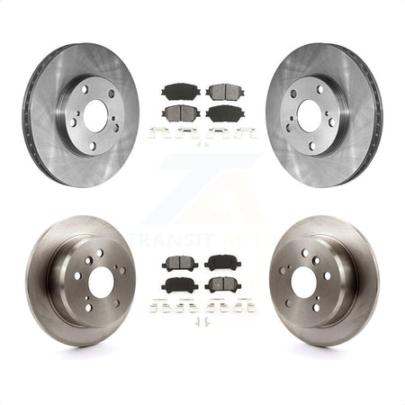 Front Rear Disc Brake Rotors And Semi-Metallic Pads Kit For 2005-2006 Toyota Camry Base LE Vehicles Manufactured In USA K8S-101046 by Transit Auto