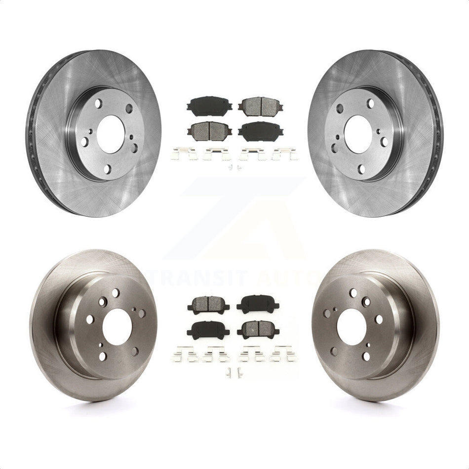 Front Rear Disc Brake Rotors And Semi-Metallic Pads Kit For 2005-2006 Toyota Camry Base LE Vehicles Manufactured In USA K8S-101046 by Transit Auto