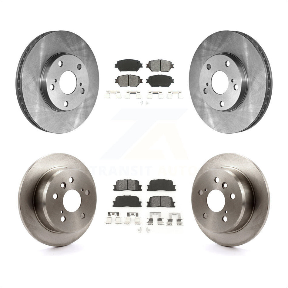 Front Rear Disc Brake Rotors And Semi-Metallic Pads Kit For 2005-2006 Toyota Camry Base LE Vehicles Manufactured In Japan K8S-101047 by Transit Auto