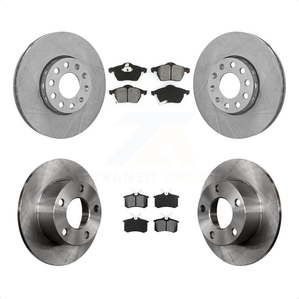 Front Rear Disc Brake Rotors And Semi-Metallic Pads Kit For 1999 Volkswagen Passat FWD From Chassis VIN #3BX124708 K8S-101056 by Transit Auto