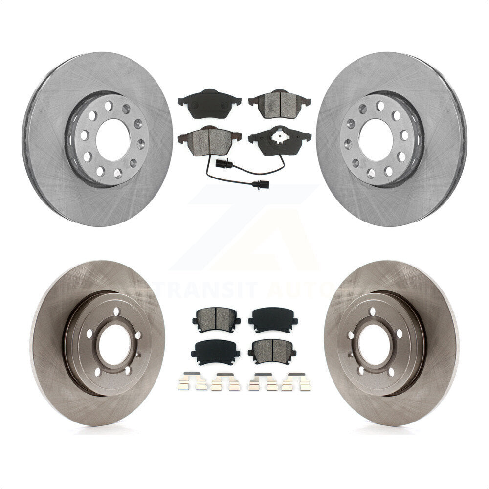 Front Rear Disc Brake Rotors And Semi-Metallic Pads Kit For 2005-2006 Audi A4 Quattro With 288mm Diameter Rotor K8S-101064 by Transit Auto