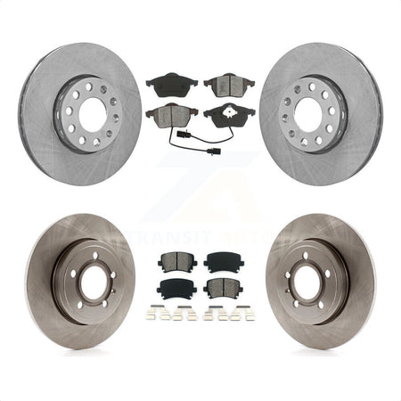 Front Rear Disc Brake Rotors And Semi-Metallic Pads Kit For 2005-2006 Audi A4 Quattro With 288mm Diameter Rotor K8S-101064 by Transit Auto