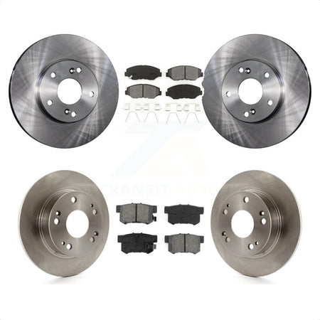 Front Rear Disc Brake Rotors And Semi-Metallic Pads Kit For 2003-2007 Honda Accord 2.4L Excluding Vehicles Built Canadian Market K8S-101088 by Transit Auto