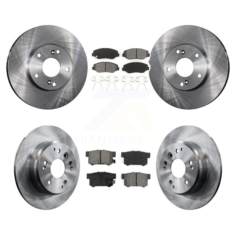 Front Rear Disc Brake Rotors And Semi-Metallic Pads Kit For 2003-2011 Honda Element K8S-101089 by Transit Auto