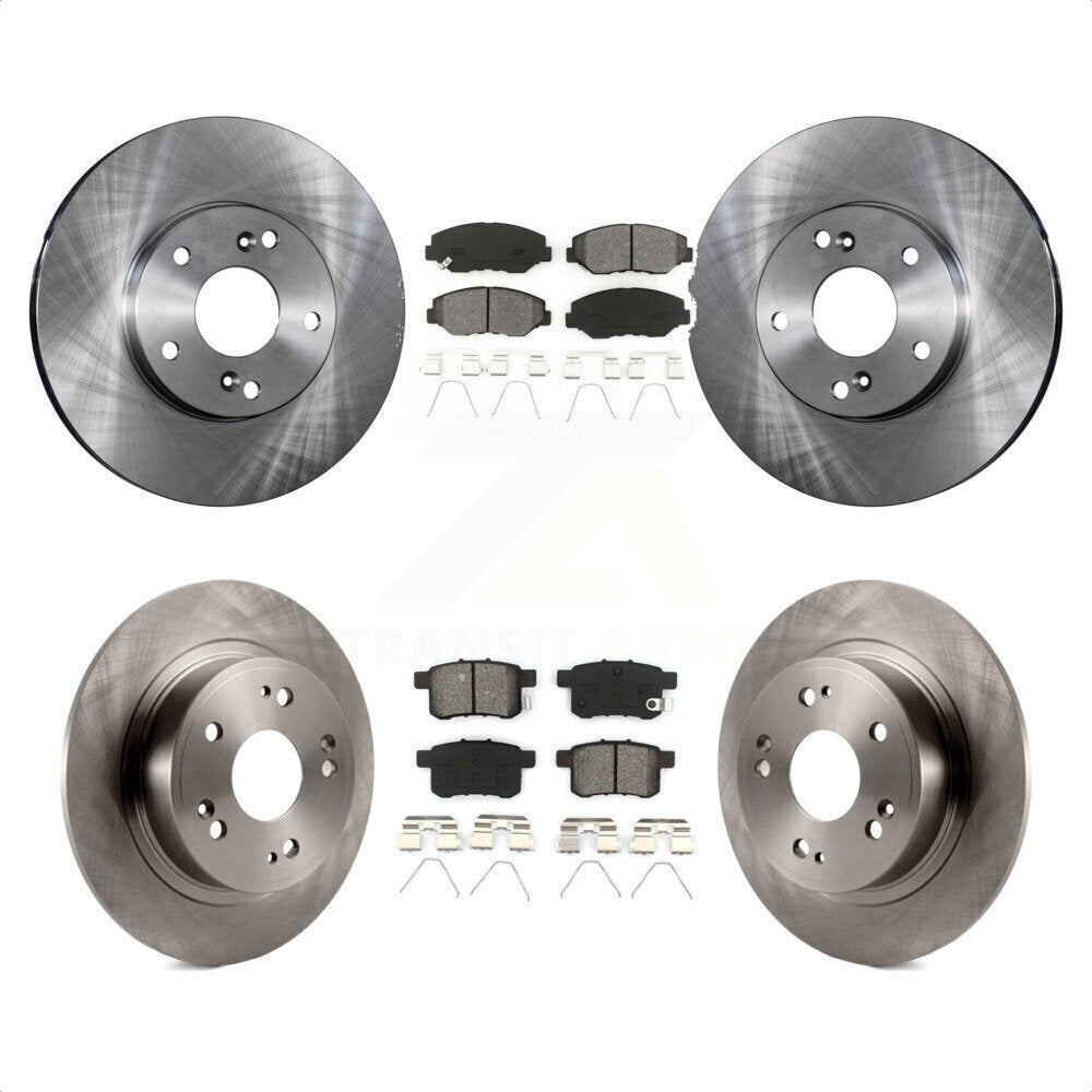 Front Rear Disc Brake Rotors And Semi-Metallic Pads Kit For Honda Accord K8S-101091 by Transit Auto