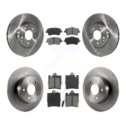 Front Rear Disc Brake Rotors And Semi-Metallic Pads Kit For Mercedes-Benz C240 CLK350 C320 C280 CLK320 C350 K8S-101099