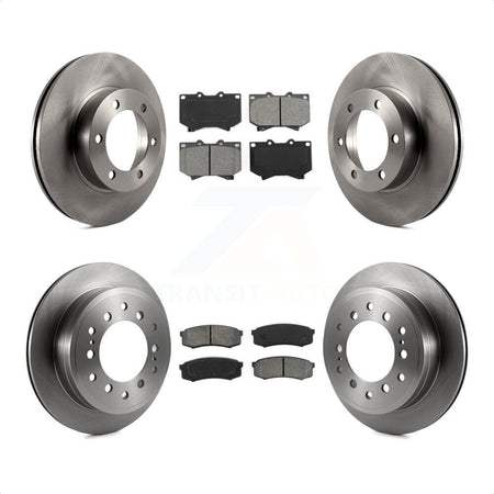 Front Rear Disc Brake Rotors And Semi-Metallic Pads Kit For 2001-2003 Toyota Sequoia 4.7" Plate Length K8S-101131 by Transit Auto