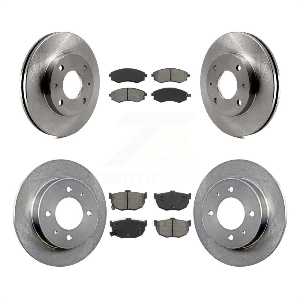 Front Rear Disc Brake Rotors And Semi-Metallic Pads Kit For Hyundai Elantra Tiburon K8S-101138 by Transit Auto