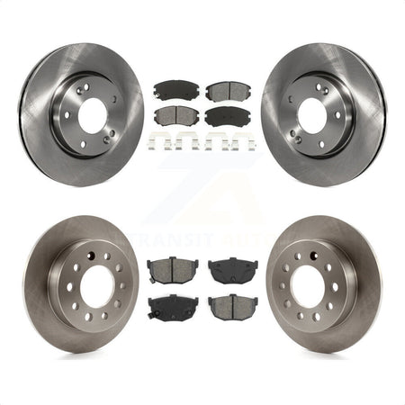 Front Rear Disc Brake Rotors And Semi-Metallic Pads Kit For Hyundai Tiburon K8S-101176 by Transit Auto