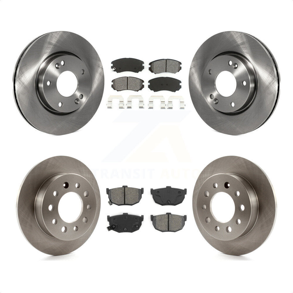 Front Rear Disc Brake Rotors And Semi-Metallic Pads Kit For Hyundai Tiburon K8S-101176 by Transit Auto