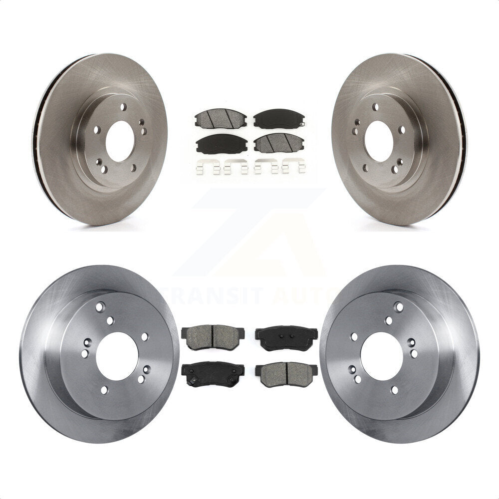 Front Rear Disc Brake Rotors And Semi-Metallic Pads Kit For 2001-2006 Hyundai Santa Fe With 294mm Diameter Rotor K8S-101182 by Transit Auto