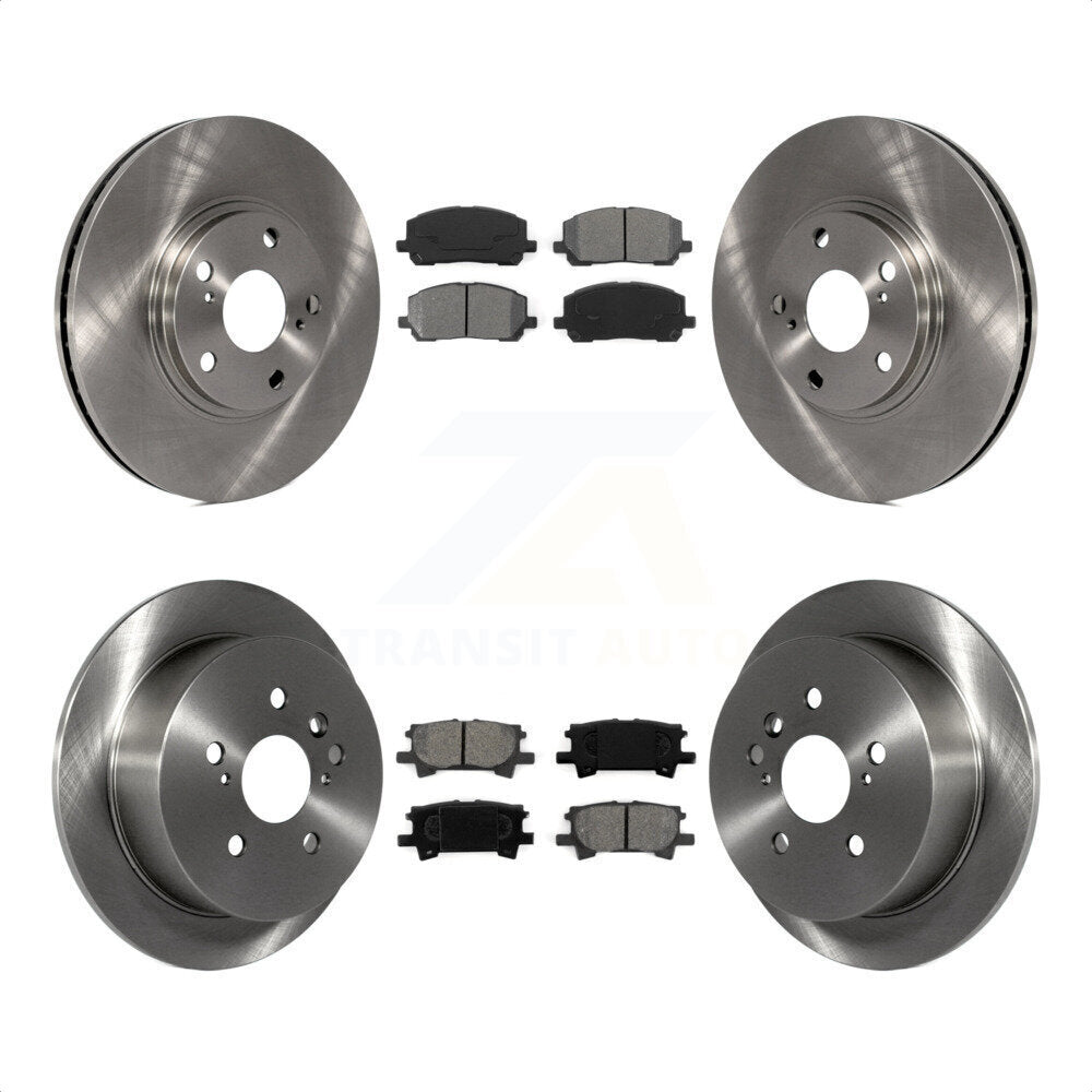 Front Rear Disc Brake Rotors And Semi-Metallic Pads Kit For Toyota Highlander K8S-101213 by Transit Auto