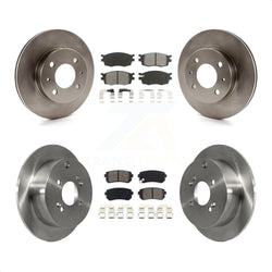 Front Rear Disc Brake Rotors And Semi-Metallic Pads Kit For 2006 Hyundai Accent Hatchback K8S-101216