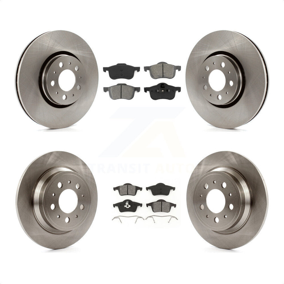 Front Rear Disc Brake Rotors And Semi-Metallic Pads Kit For 2008 Volvo S60 With 316mm Diameter Rotor K8S-101230 by Transit Auto