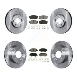 Front Rear Disc Brake Rotors And Semi-Metallic Pads Kit For 2010-2011 Hyundai Azera K8S-101236