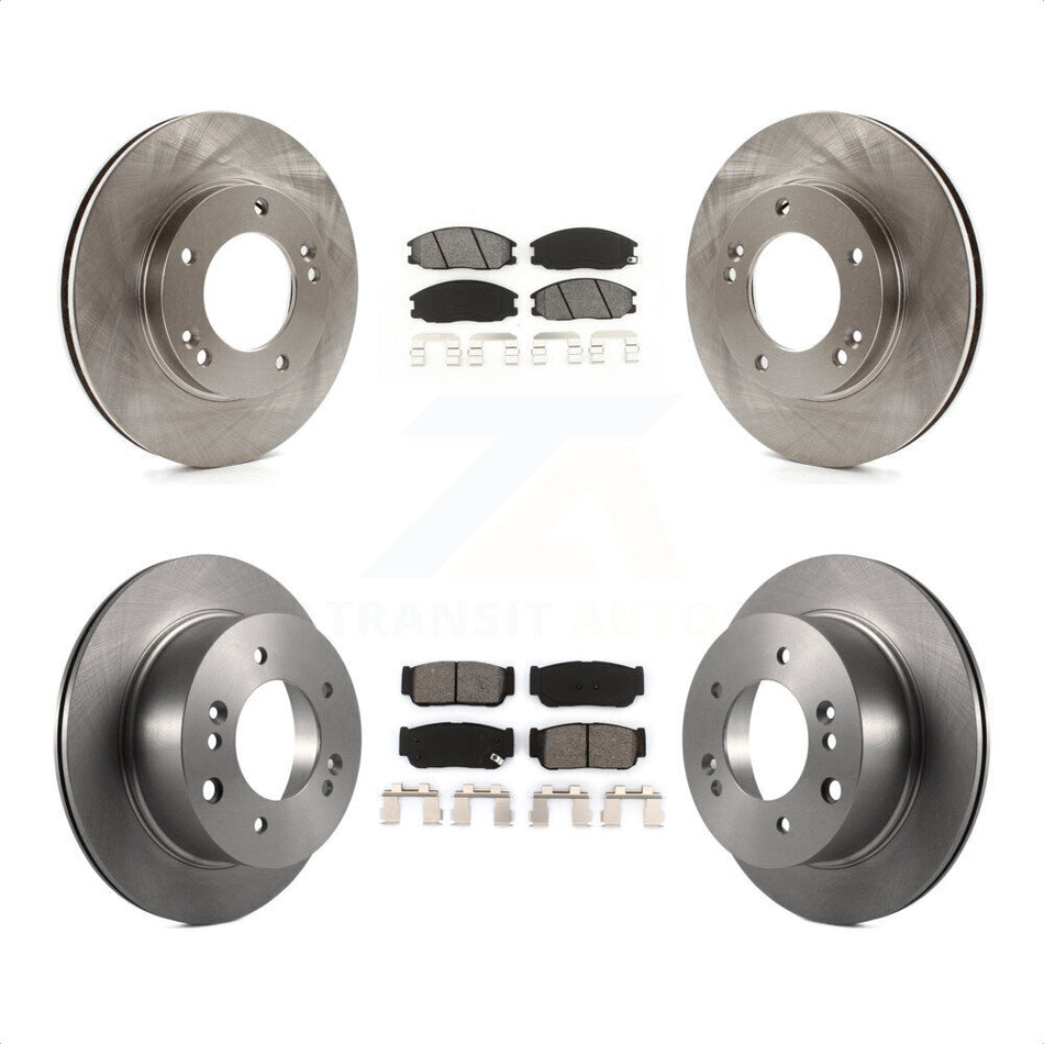 Front Rear Disc Brake Rotors And Semi-Metallic Pads Kit For 2003-2006 Kia Sorento K8S-101255 by Transit Auto