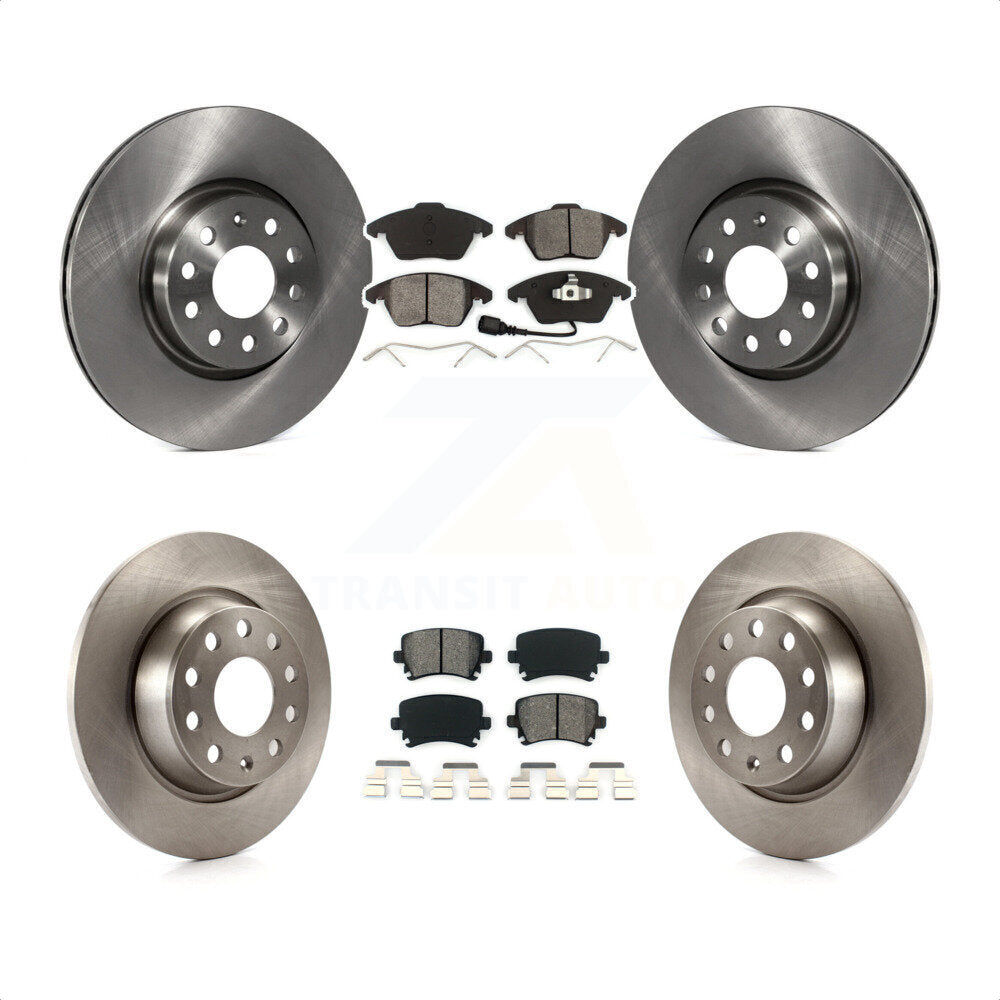 Front Rear Disc Brake Rotors And Semi-Metallic Pads Kit For Volkswagen CC GTI Passat Audi A3 Quattro K8S-101277 by Transit Auto