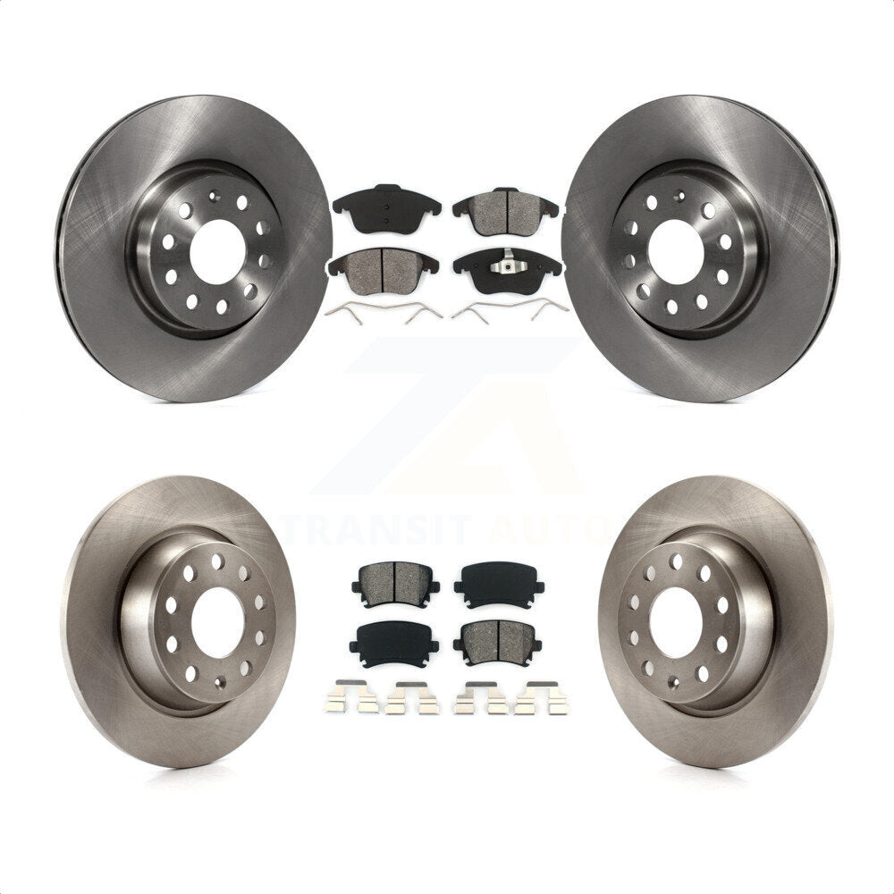 Front Rear Disc Brake Rotors And Semi-Metallic Pads Kit For Volkswagen Tiguan Audi Q3 Limited Quattro K8S-101281 by Transit Auto