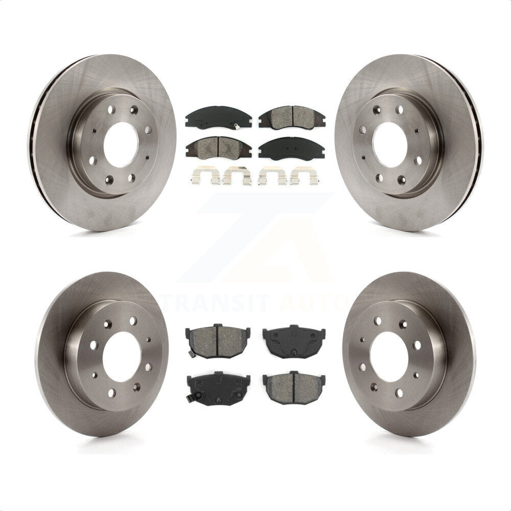 Front Rear Disc Brake Rotors And Semi-Metallic Pads Kit For Kia Spectra Spectra5 K8S-101283 by Transit Auto