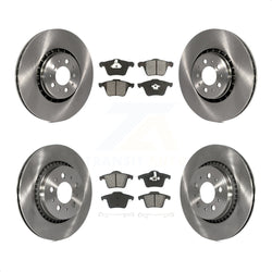 Front Rear Disc Brake Rotors And Semi-Metallic Pads Kit For 2003-2014 Volvo XC90 With 336mm Diameter Rotor K8S-101288