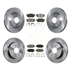 Front Rear Disc Brake Rotors And Semi-Metallic Pads Kit For 2011 Hyundai Accent K8S-101295