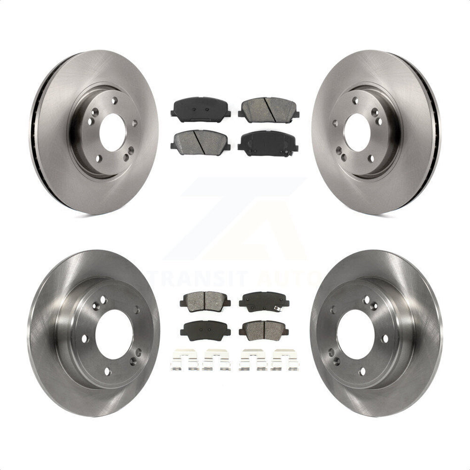 Front Rear Disc Brake Rotors And Semi-Metallic Pads Kit For Hyundai Veloster Kia Forte Koup K8S-101305 by Transit Auto