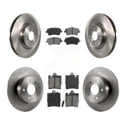 Front Rear Disc Brake Rotors And Semi-Metallic Pads Kit For 2004 Mercedes-Benz C320 Wagon Coupe with RWD With Sport Package K8S-101350