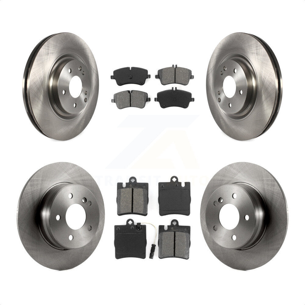 Front Rear Disc Brake Rotors And Semi-Metallic Pads Kit For 2004 Mercedes-Benz C320 Wagon Coupe with RWD With Sport Package K8S-101350 by Transit Auto