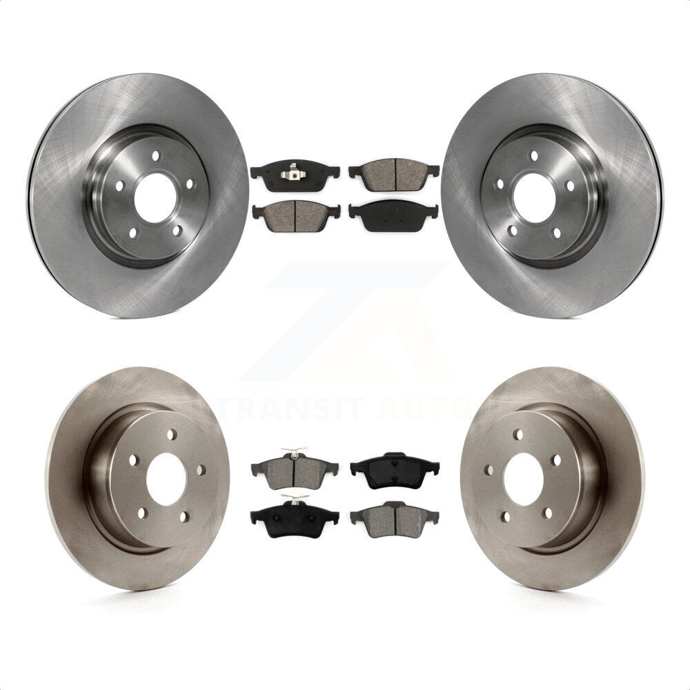 Front Rear Disc Brake Rotors And Semi-Metallic Pads Kit For Ford Escape Connect K8S-101355 by Transit Auto