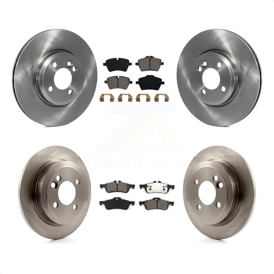 Front Rear Disc Brake Rotors And Semi-Metallic Pads Kit For 2002-2005 Mini Cooper With 294mm Diameter Rotor 4 Lug Wheels K8S-101377 by Transit Auto