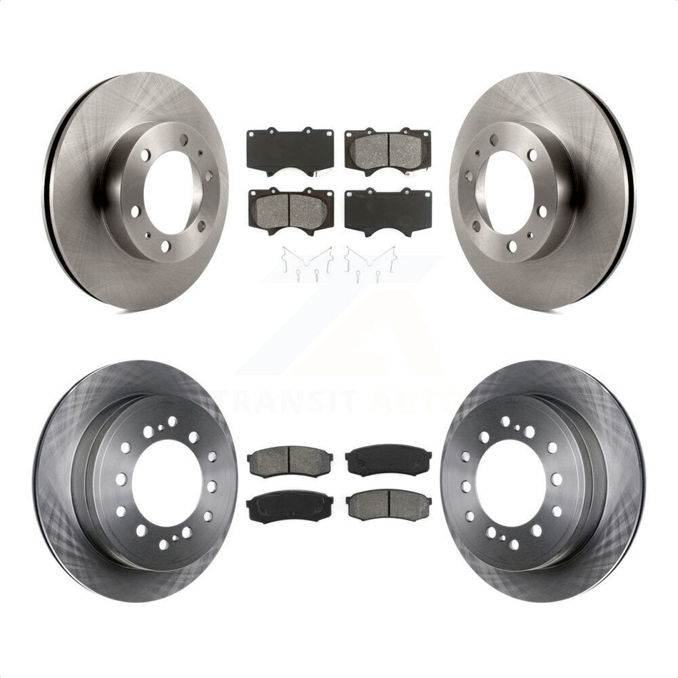 Front Rear Disc Brake Rotors And Semi-Metallic Pads Kit For 2010-2014 Toyota FJ Cruiser K8S-101412