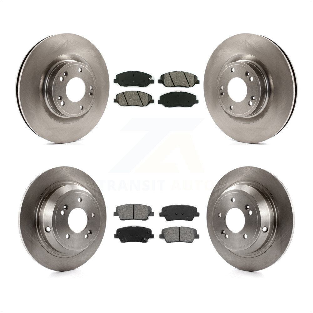 Front Rear Disc Brake Rotors And Semi-Metallic Pads Kit For Hyundai Genesis 3.8L K8S-101420 by Transit Auto